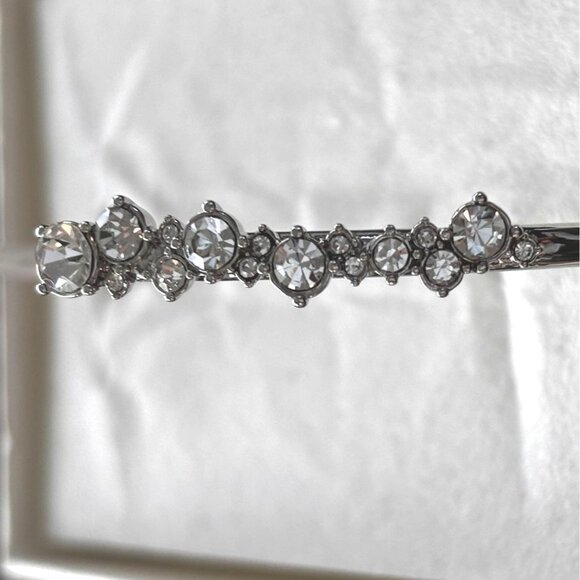 Givenchy Silver-Tone Crystal-Accented Open Bangle Bracelet For Women - Picture 2 of 7